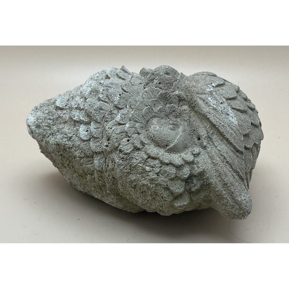 Vintage‎ Cast Stone Decorative Resting Snowy Owl Head Figurine Sculpture - Picture 6 of 8